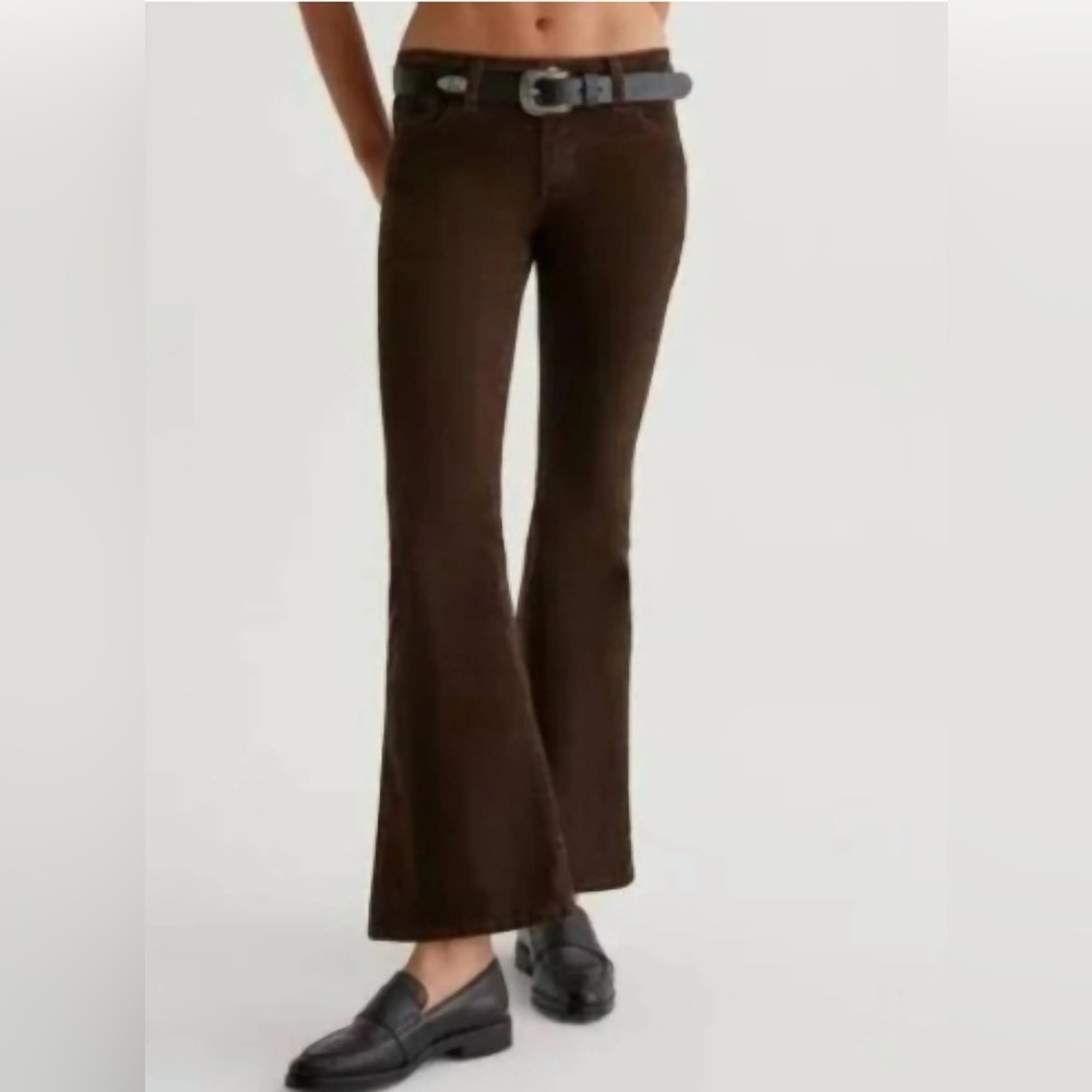 Ag Adriano Goldschmied Brown Boot Cut Flared Corduroy - Picture 2 of 9